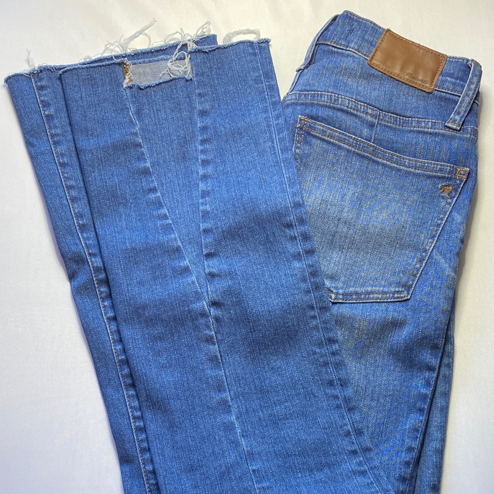Madewell Distressed Blue Flare Jeans